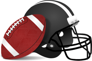  helmet and football